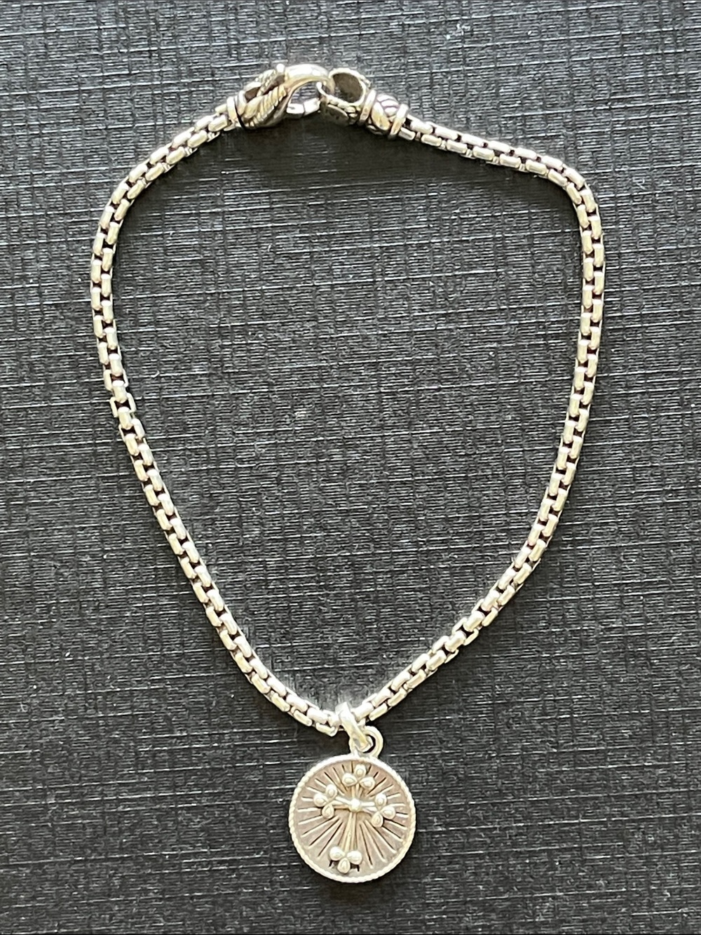 Sterling cross Medallion Necklace - Silver